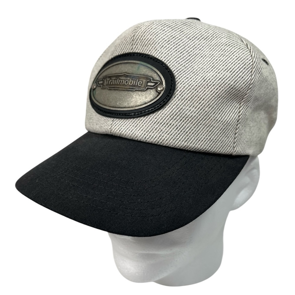 Trailmobile Vintage Hat Black One Size Adjust Metal Front Plaque Charleston USA